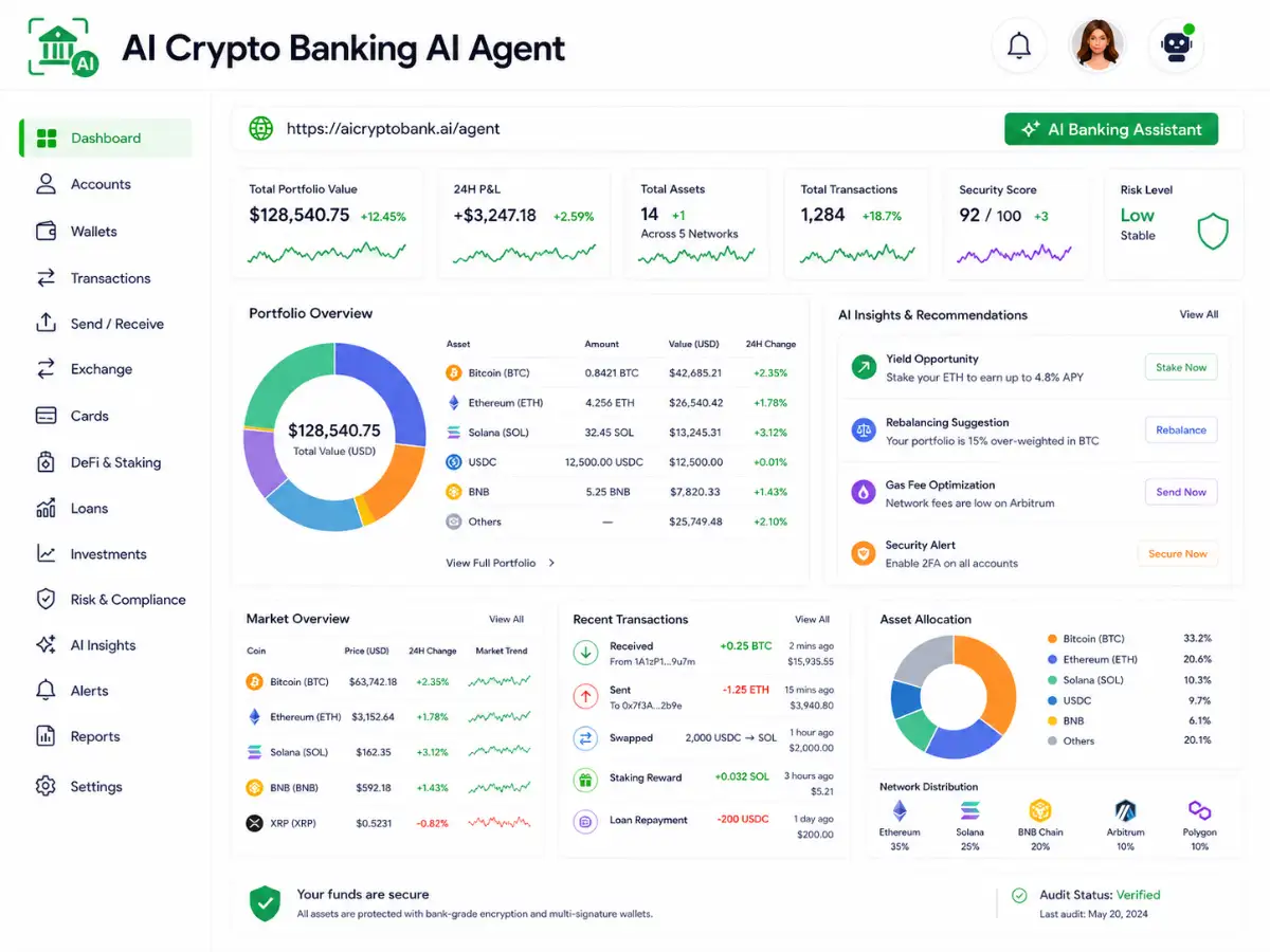 aicryptobanking.app AI crypto banking app — dashboard preview